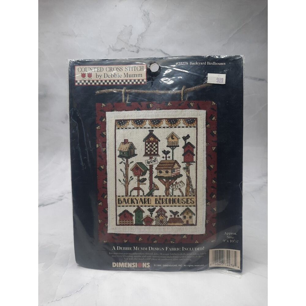 Vintage Dimensions Debbie Mumm Counted Cross Stitch Kit Backyard Birdhouses